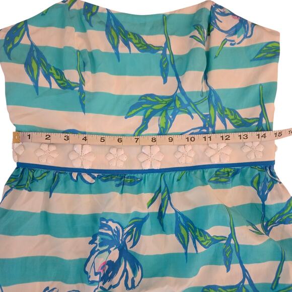 Lilly Pulitzer Strapless Langley Dress Shorely Blue Tossing The Line 8 Floral - Picture 8 of 14
